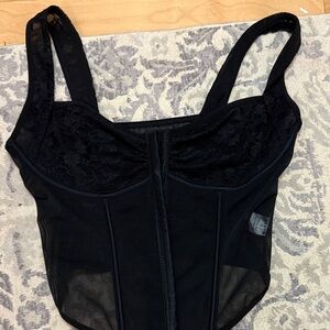 Elegant Black Lace Bodysuit